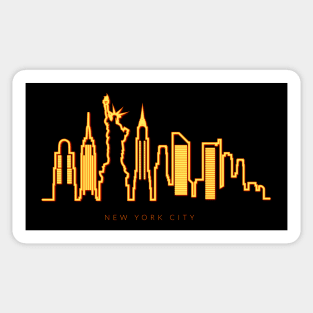 New York Neon Skyline Sticker